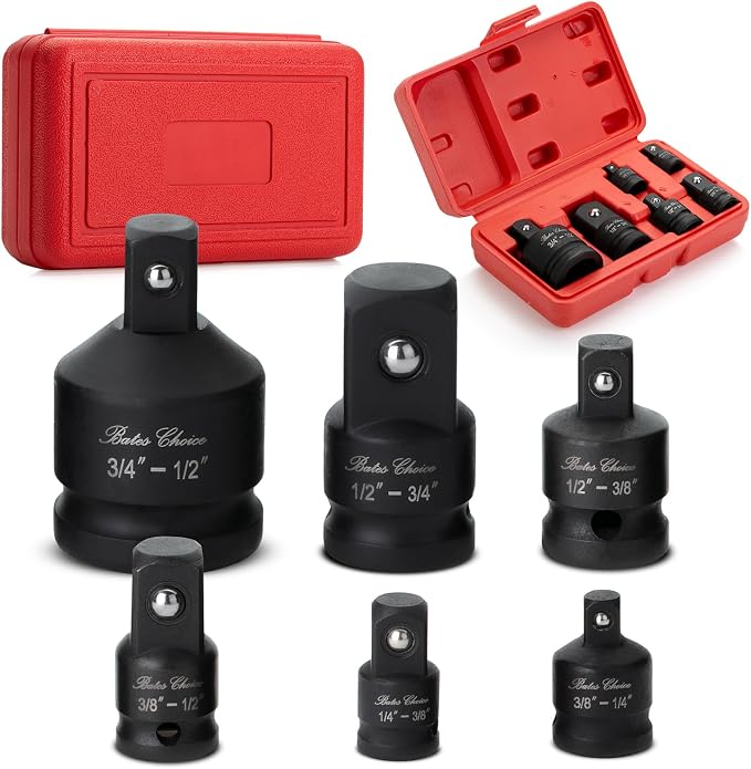 Bates- Impact Socket Adapter and Reducer Set, 3/4" Drive Impact Socket Adapter by BatesChoice