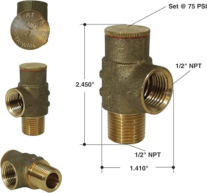 MFG PRVNL50 1/2" No-Lead Pressure Relief Valve - Image 5
