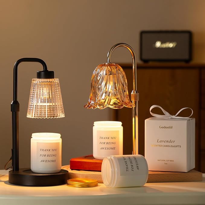 Gold Candle Warmer Lamp with 24h Cycle Timer, Dimmable Wax Melt Warmer | Gold - Image 9
