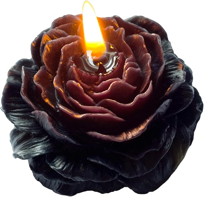 Black Peony Flower Shape Candles by Peytanger