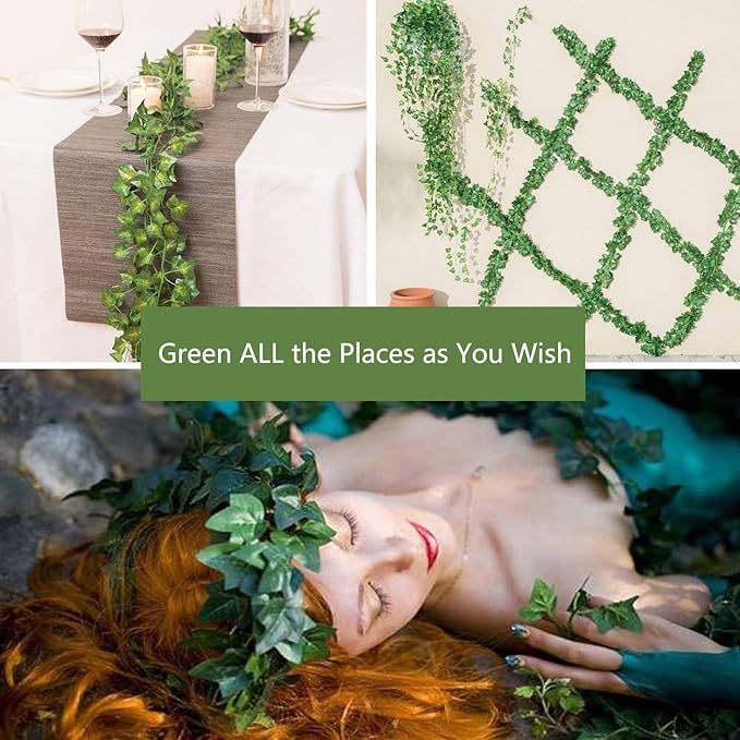 Comtelek 504 FT Artificial Ivy 72 Pack Ivy Vine Garland Ivy Leaves Greenery - Image 2
