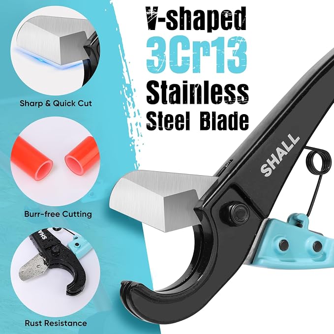 SHALL PEX Pipe Cutter, Cuts up to 1-3/8’’, Fast Tubing Cutter - Image 3