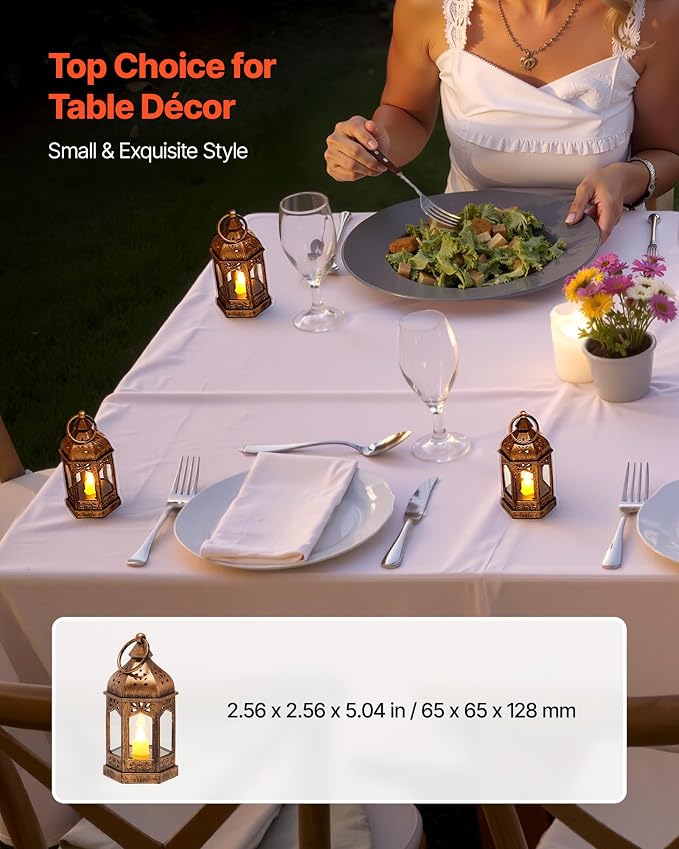 VEVOR 12 Pcs Decorative Candle Lantern, LED Electric Flameless Candle, Plastic - Image 3