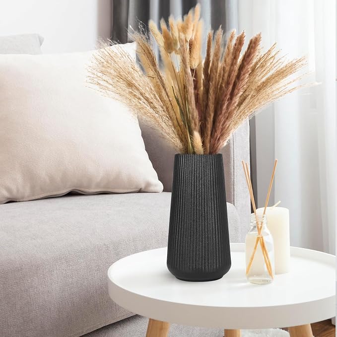 Matte Black Ceramic Vase, GUKJOB Small Cute Flower Vase - Image 4