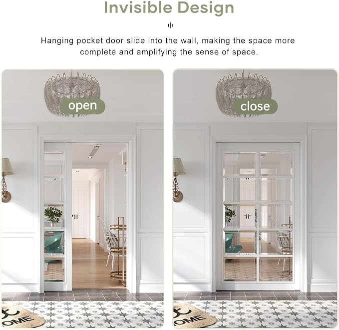 EaseLife 8FT/96in Sliding Pocket Door Hardware Kit, Commercial Grade, Aluminum - Image 4