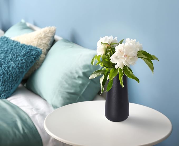 D'vine Dev 8 Inch Ceramic Flower Vase Textured Finishing, Minimalist Design - Image 7