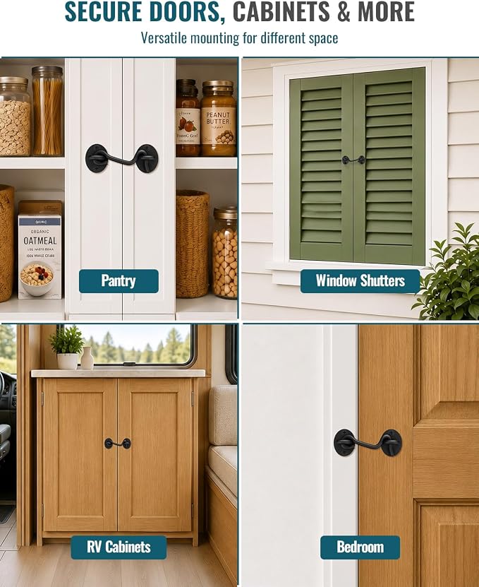 Barn Door Lock Latch Gate Latch Screen Sliding Door Hardware RV Accessaries | 2 - Image 6