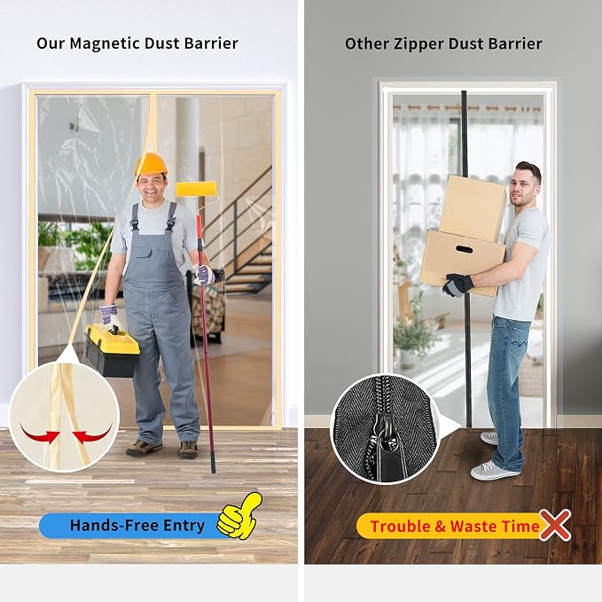 Magnetic Zippered Dust Barrier Door Cover - Image 3