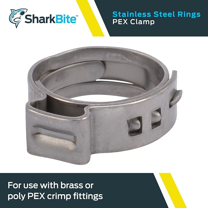 SharkBite 1/2 Inch Clamp Ring, Stainless Steel Plumbing Fitting, PEX Pipe - Image 2