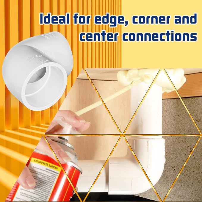 4PCS 2'' PVC 90 Degree Elbow, 2 Way Right Angle PVC Pipe Adapter Fittings - Image 8