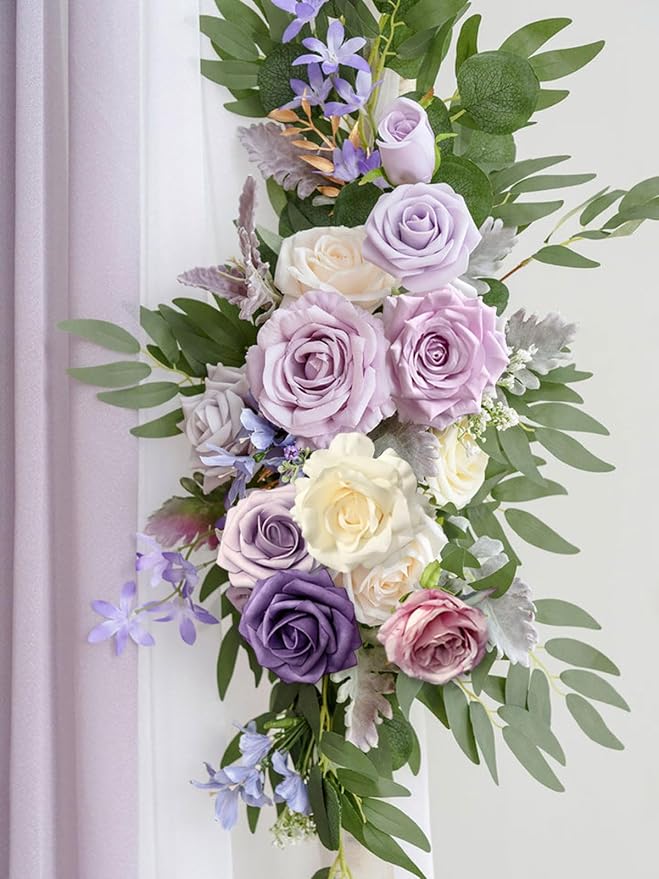 FACINOC Roses Artificial Flowers Purple Fake Flower - Image 7