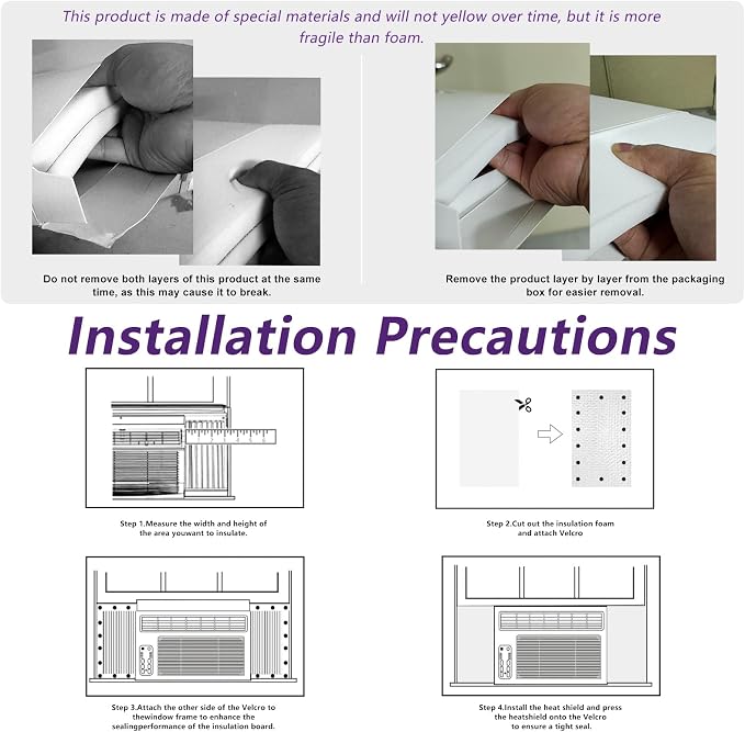 Window Air Conditioner Insulated Foam Panels, Air Conditioner Window Seal Kit - Image 6