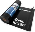 Black Plastic Sheeting, 6 Mil 10' x 50', Crawl Space Vapor Barrier, Vapor by CrawlSpaceEncapsulation