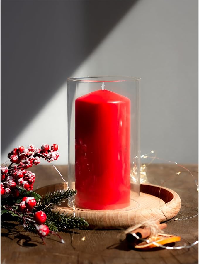 3x6 Inch Red Pillar Candles Set of 3 - Image 4