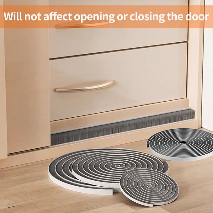 Brush Weather Stripping, 0.35inx33Feet, Soundproofing Door, Window Insulation - Image 4