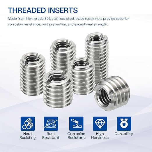 6Pcs Thread Adapter Sleeve Reducing Nut, M12 M to M10 F, 10mm Length | M12 x - Image 3
