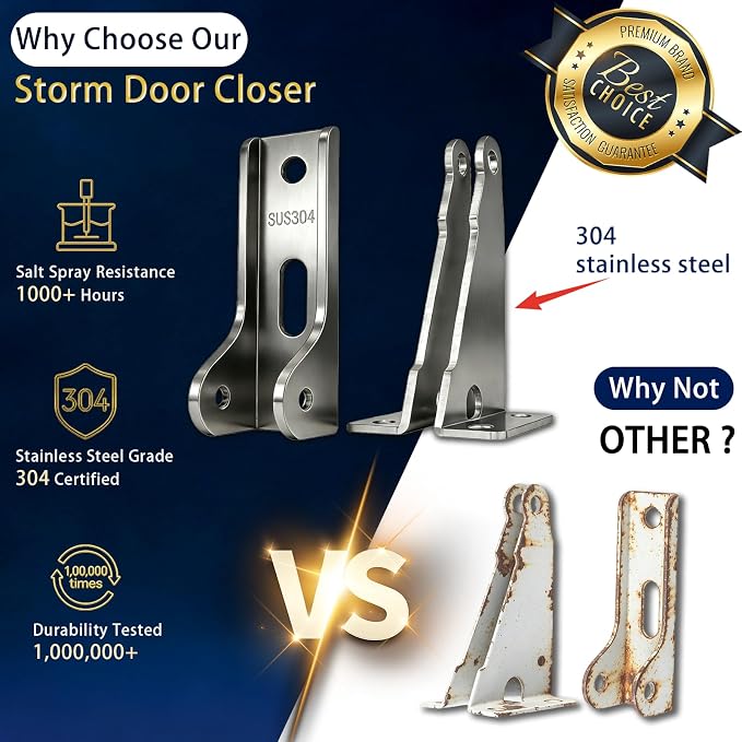 Heavy Duty Storm Door Closer, SUS 304 Stainless Steel Components | Adjustable - Image 4