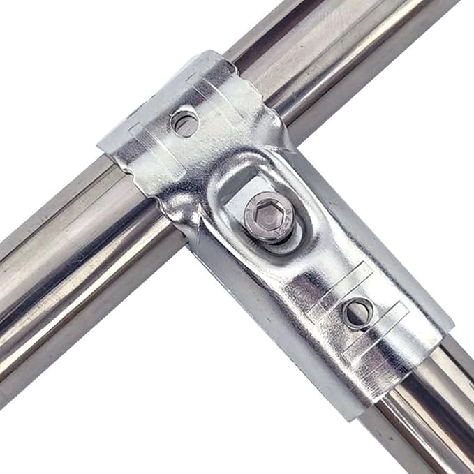 12 PCS 1 Inch T Pipe Clamps, Heavy-Duty Galvanized Steel Connectors | Chain - Image 2