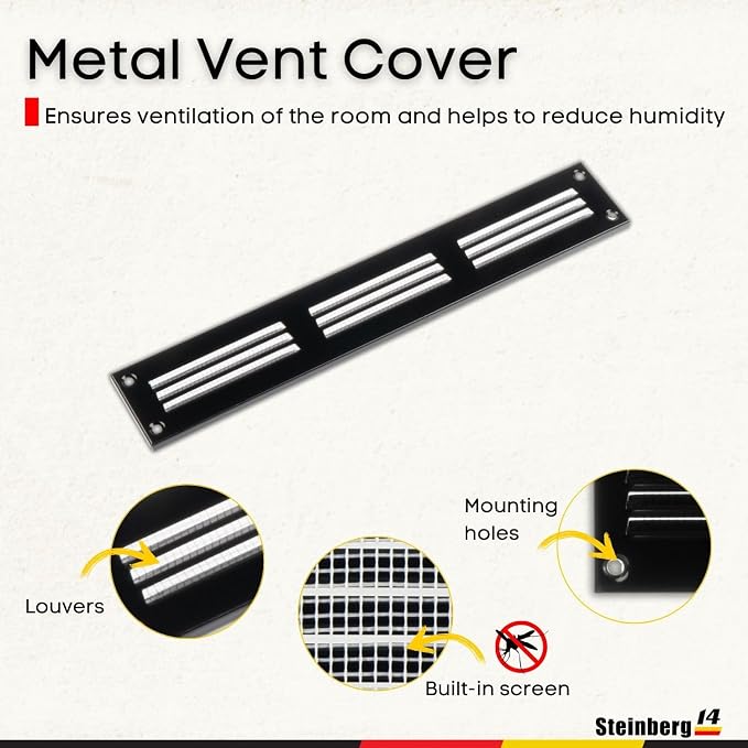Steinberg14 Black Vent Cover 10x1 - Image 2