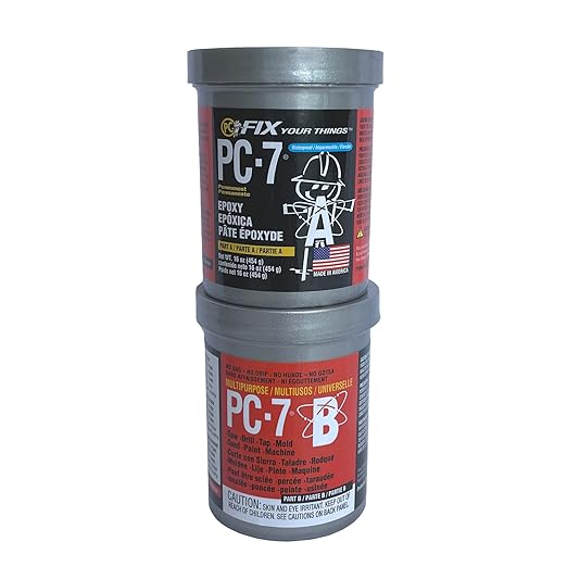 PC Products PC-7 Epoxy Adhesive Paste, Two-Part Heavy Duty, 1lb in Two Cans by ProtectiveCoatingCo