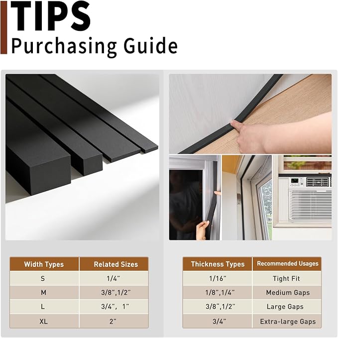 Yotache Weather Stripping Door Seal Strip 1/2 x 1/4 inch, 2 Rolls x 13Ft - Image 3