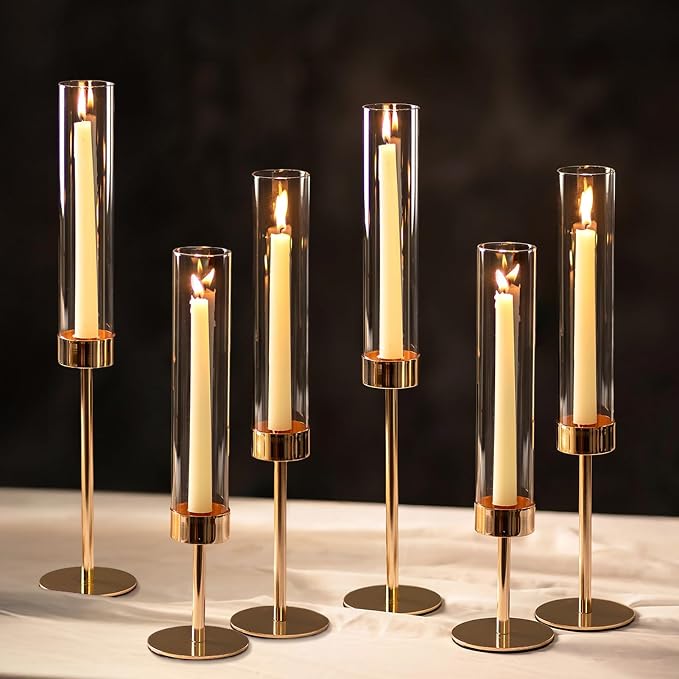 NUPTIO Hurricane Candle Holder for Candlestick, Modern Candles Stick Decor for by Nuptio