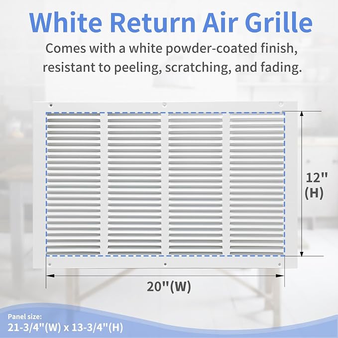 Howeall 20"W x 12"H Steel Return Air Grille, Air Return Vent Cover - Image 3
