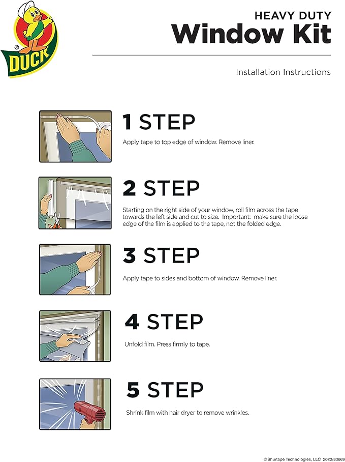 Duck MAX Strength Window Insulation Kit, Winter Window Seal Kit Fits up to 10 - Image 3