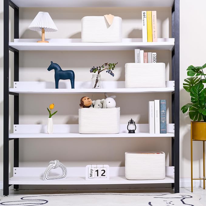 ICERZCZ Storage Baskets for Organizing 12.5"x9.1"x7.9" Off White | Storage Bin - Image 2
