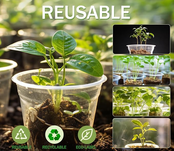 30 Pack Clear Nursery Plant Pots, 3.5/4/5 In - Image 6