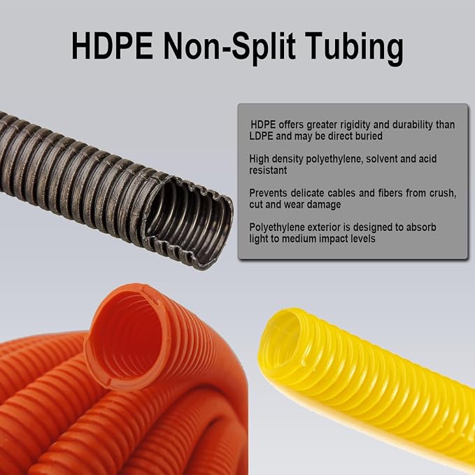 Flexible Polyethylene HDPE Non-Split Corrugated Wire Loom Tubing - Image 2