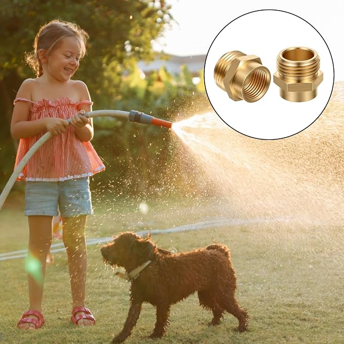 Yolev 2Pcs 1/2 Female to 3/4 Male Hose Adapter, No Leak Brass Garden Hose - Image 4