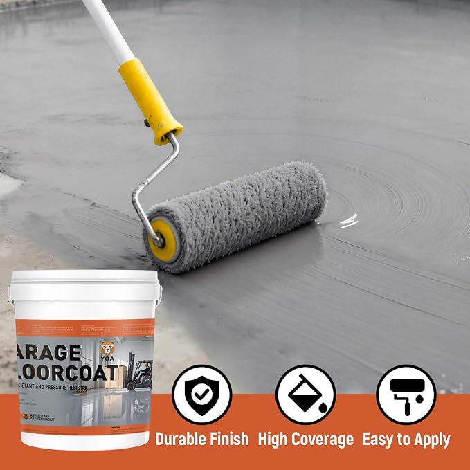 YOA Professional Concrete Garage Floor Paint, Acrylic Resin Coating, Suitable - Image 5