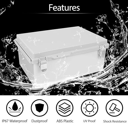 Electrical Box, IP67 Waterproof Hinged Cover Stainless Steel Latch Junction Box - Image 3
