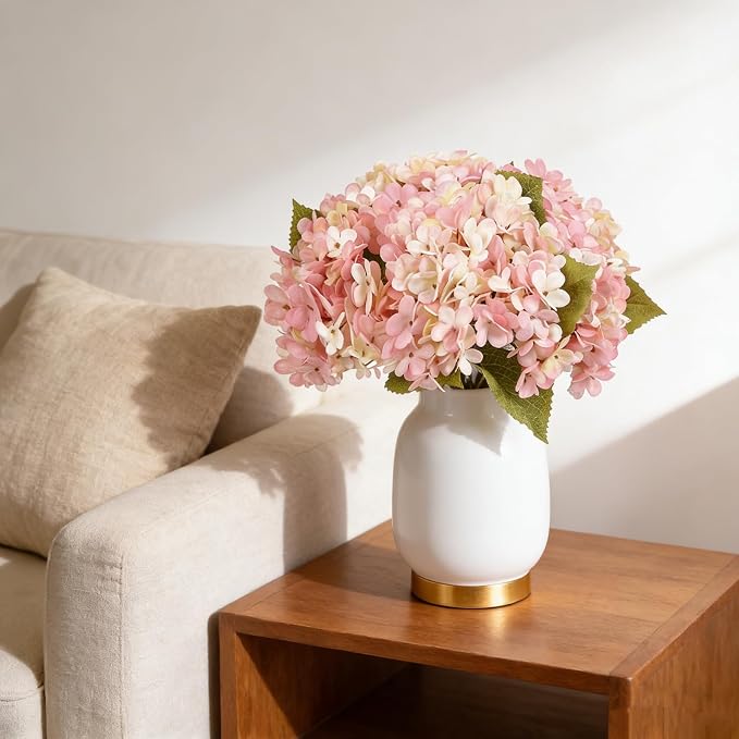 Kimura's Cabin 6pcs Fake Hydrangeas Flowers Artificial Silk Hydrangea, Wedding - Image 7
