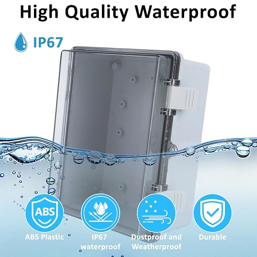 IP67 Waterproof Junction Box for Outdoor, 8.7"x6.7"x4.3" | Heavy Duty ABS - Image 3