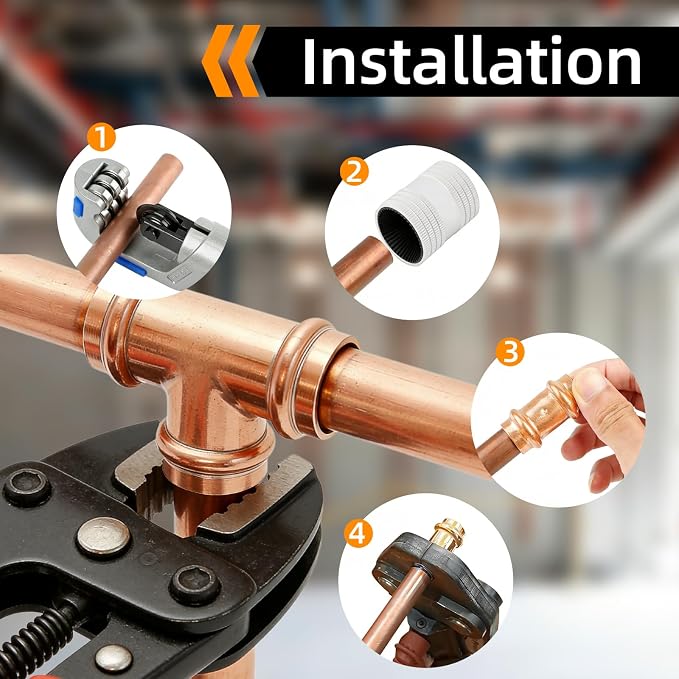 1" Copper Press Fittings Tee for Copper Pipe, 5 Pack | Lead-free copper - Image 5