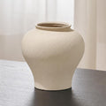 LB2 White Ceramic Rustic Vase, 9.7" Tall Zen Style Terra Cotta Pitcher by LB2