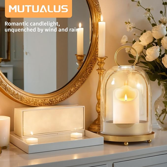 Hurricane Glass Candle Holder, Medium Brass Lanterns Hurricane Candlestick - Image 5