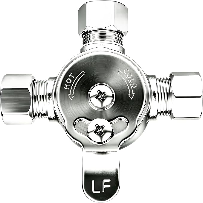 Mechanical Water Mixing Valve, 3/8" Compression Hot & Cold Mixer by UHOUSING