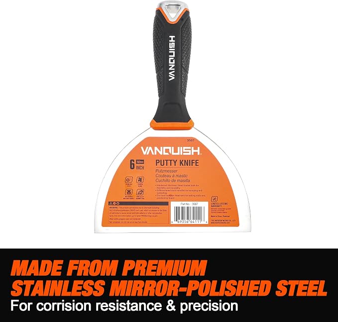 VANQUISH Stainless Steel Putty Knife, 3 Inch Paint Scraper - Image 5