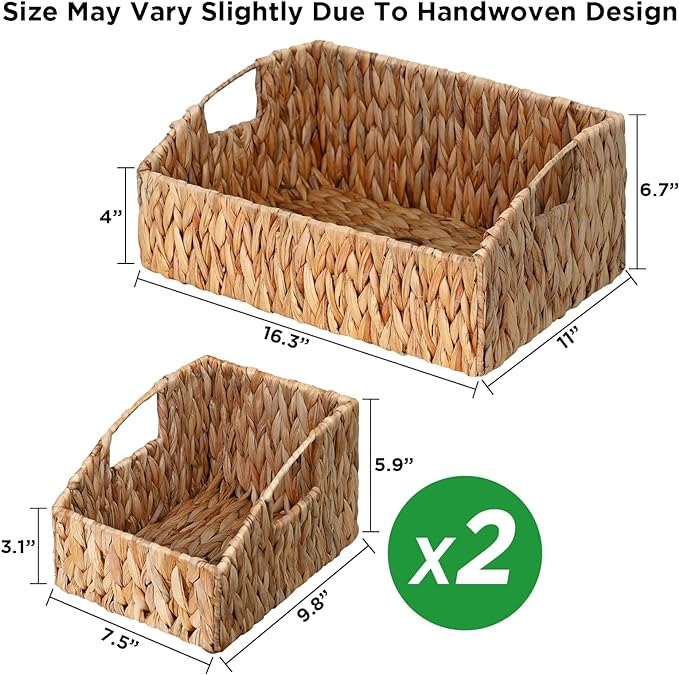 Pantry Baskets for Organizing, Wicker Basket Shelf Storage | Handwoven Pantry - Image 6