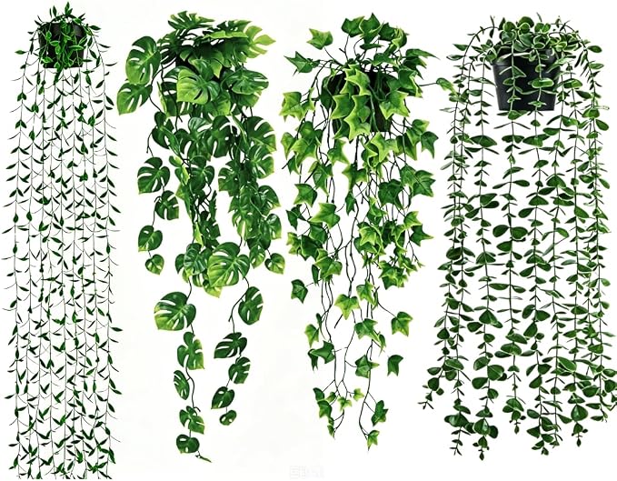 KIRIFLY Fake Plants Artificial Indoor Faux Hanging Plants Greenery Eucalyptus by KIRIFLY