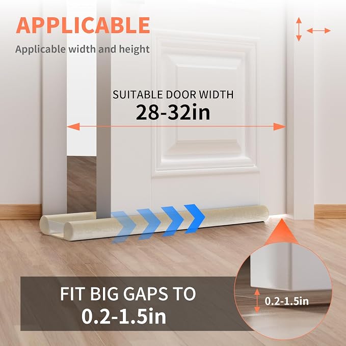 BKSAI Under Door Draft Stopper, Upgraded Under Door Gap Filler - Image 3
