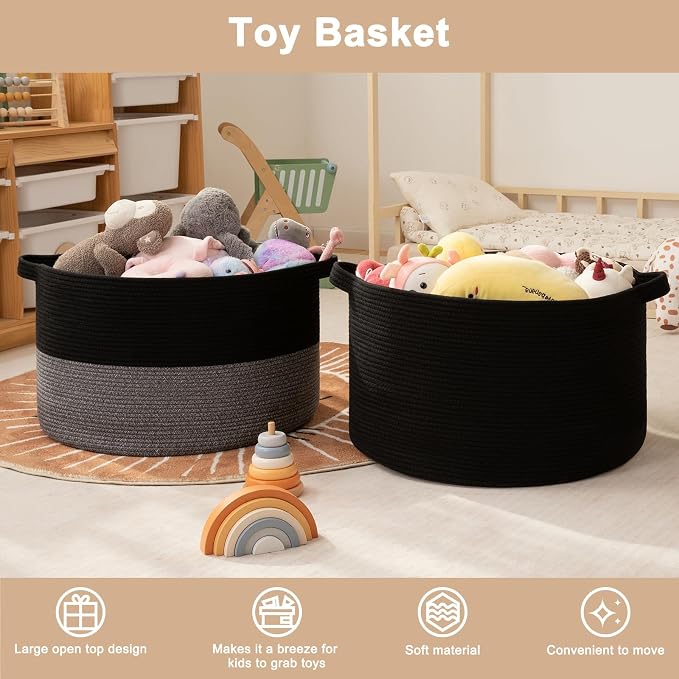 OIAHOMY 115L Extra Large Blanket Basket - Image 3