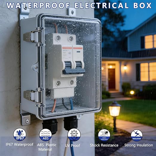 Electrical Junction Box, IP67 Waterproof Outdoor Box ABS Plastic Enclosure - Image 2