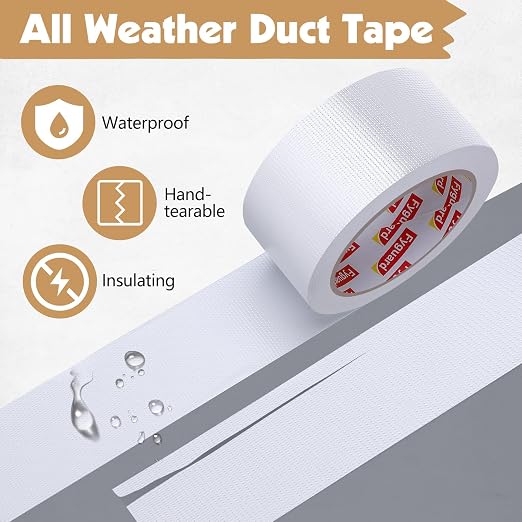3Pack White Duct Tape 2IN x 132Yd Total Heavy Duty Waterproof Tape | All - Image 7