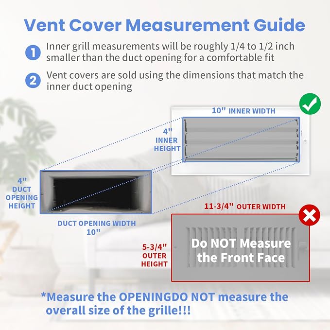 10 x 4 Inch Air Vent Covers for Wall or Ceiling - Image 6