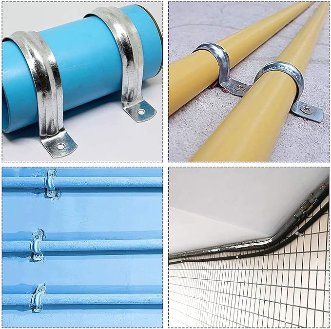 4 Pcs 5inch Rigid Pipe Strap, Two Hole Stainless Steel Strap U Bracket - Image 8