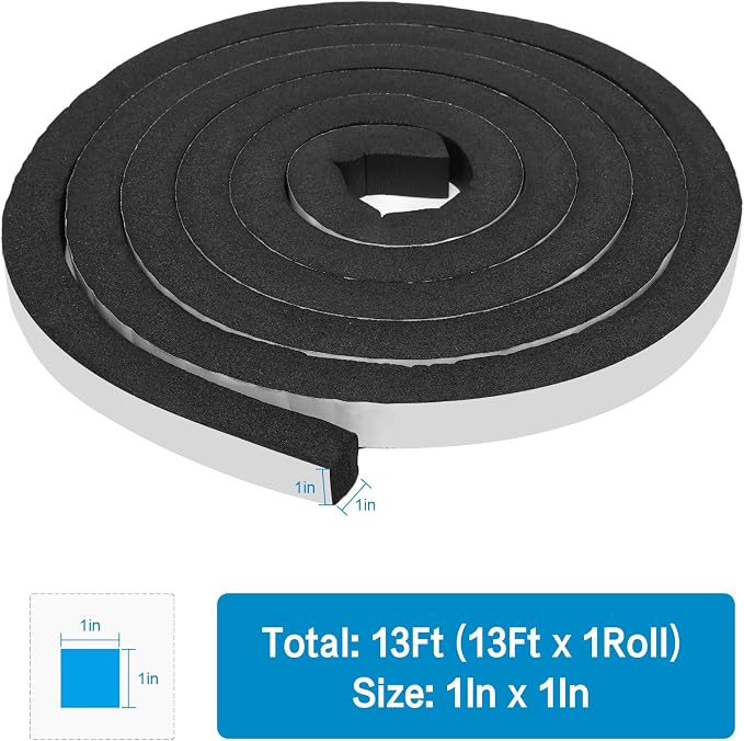 DGSL Foam Weather Stripping, 13Ft Door Window Seal Tape | Self Adhesive - Image 2